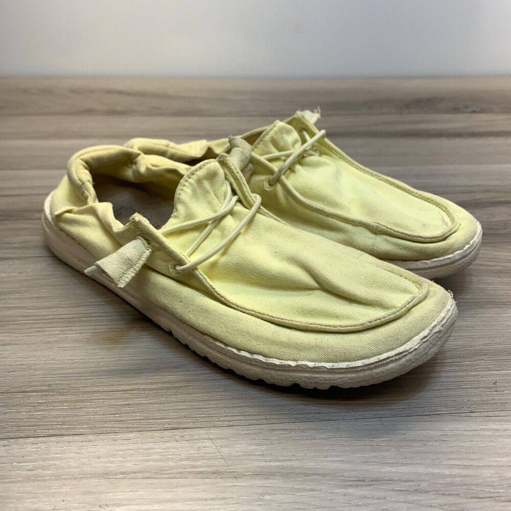 Hey Dude Wendy Yellow Anise Lightweight Slip On Womens Shoes Size 7 38 Youth 6